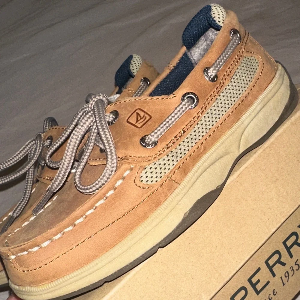 *NWT* Sperry Topside Lanyard Kids Brown Leather Moccasin Boat Shoes